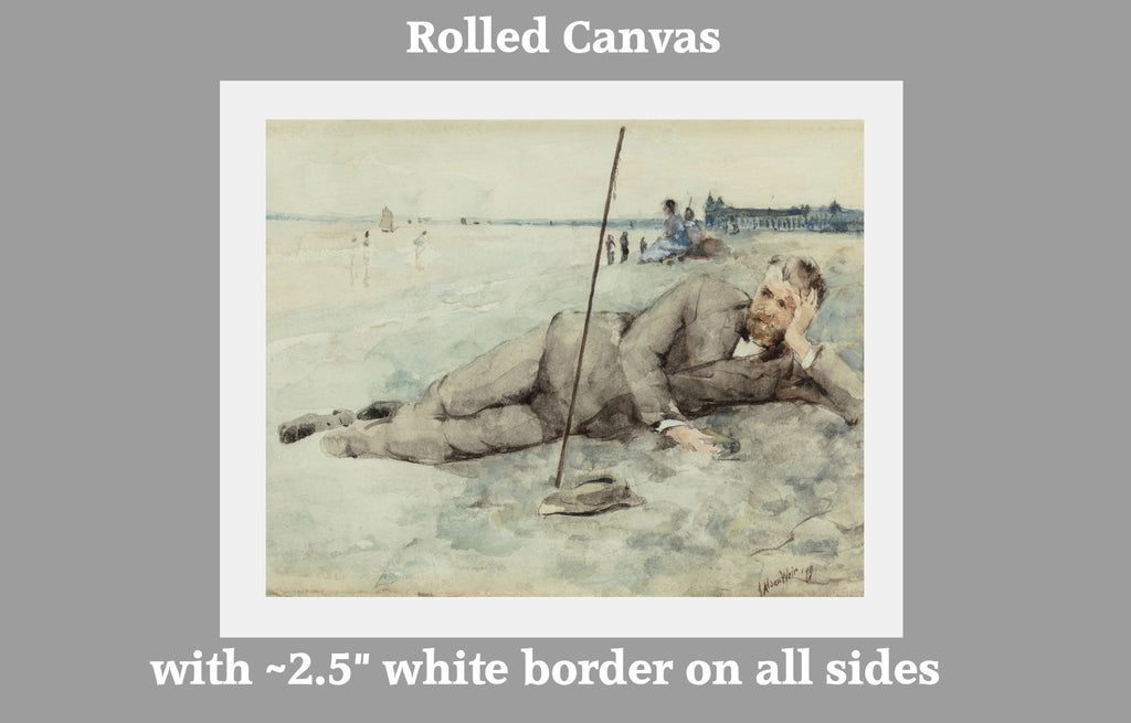 Man Reclining on a Beach (1879), J. Alden Weir