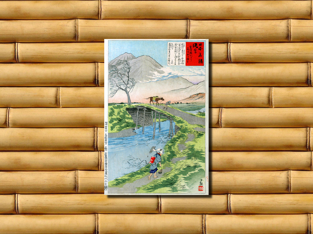 Kobayashi Kiyochika, Japanese Art Print : One Hundred Views of Musashi,1