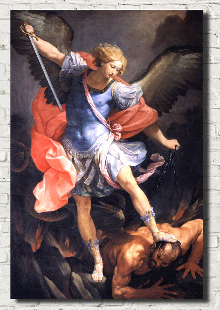 Guido Reni Fine Art Figure Print : Michael Defeats Satan