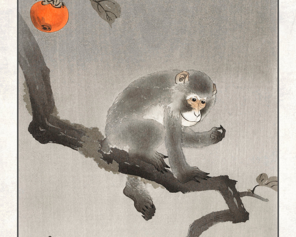 Ohara Koson Japanese Fine Art Print, Monkey in a Tree