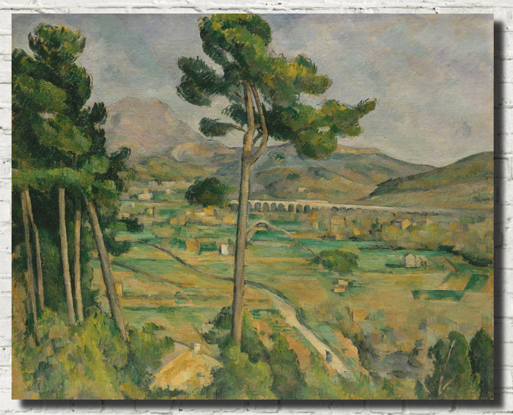Paul Cézanne Post-Impressionist Fine Art Print, Mont Sainte-Victoire and the Viaduct of the Arc River Valley