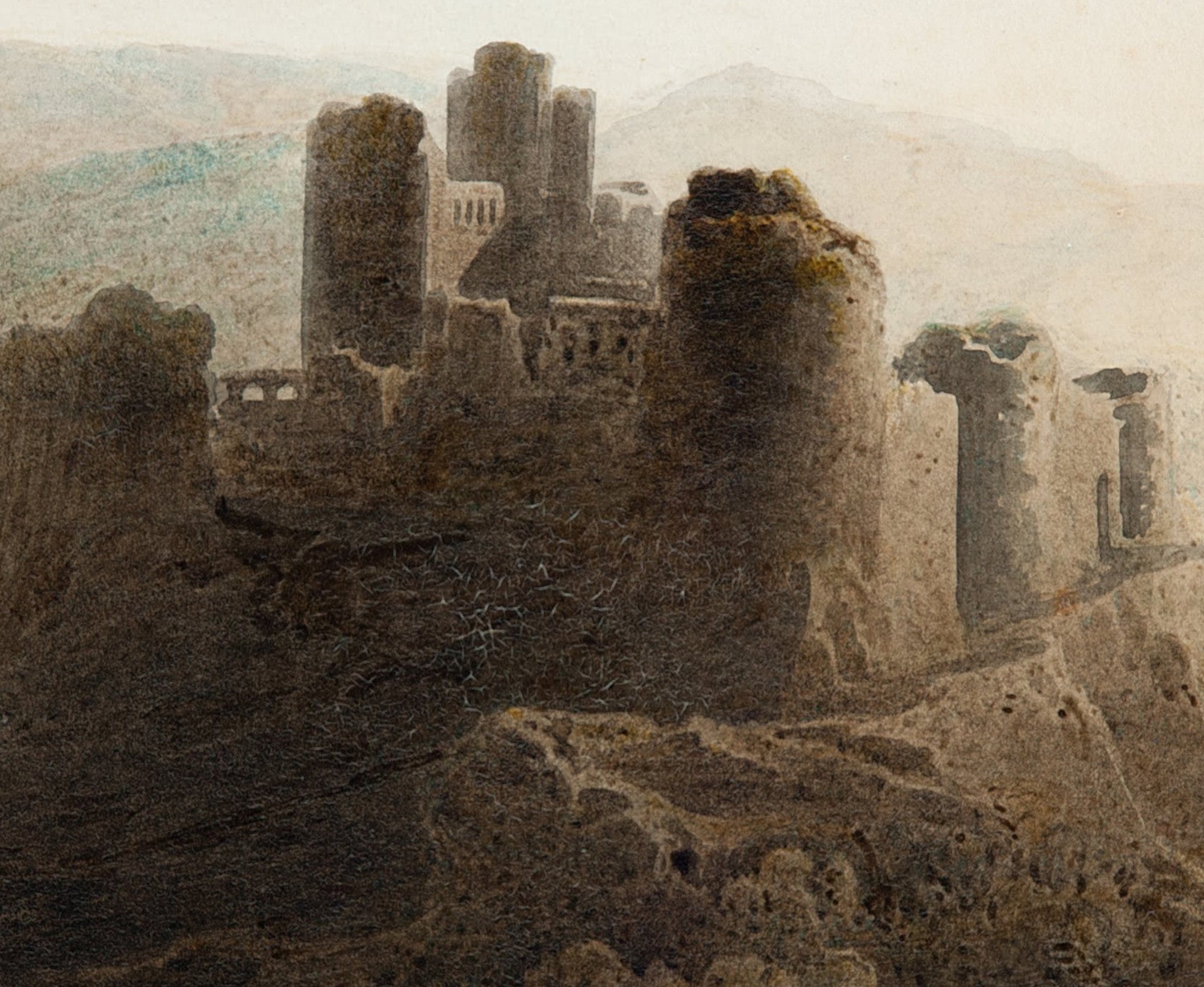 John Martin Fine Art Print: Moonlight - Chepstow Castle