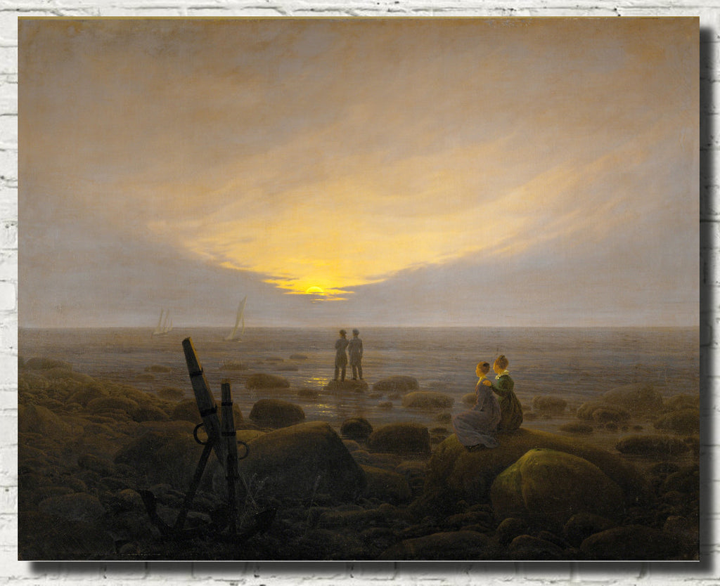 Caspar David Friedrich Fine Art Print, Moonrise over the Sea