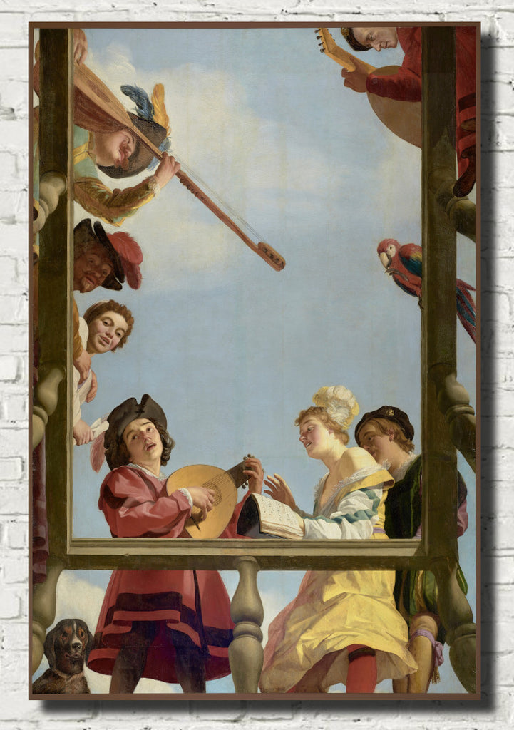 Musical Group on a Balcony, Gerard van Honthorst Fine Art Print