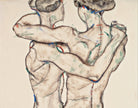 Naked Girls Embracing, Egon Schiele Fine Art Print