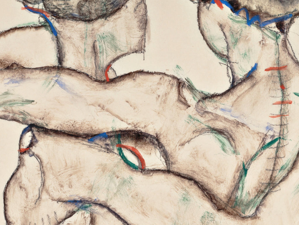 Naked Girls Embracing, Egon Schiele Fine Art Print