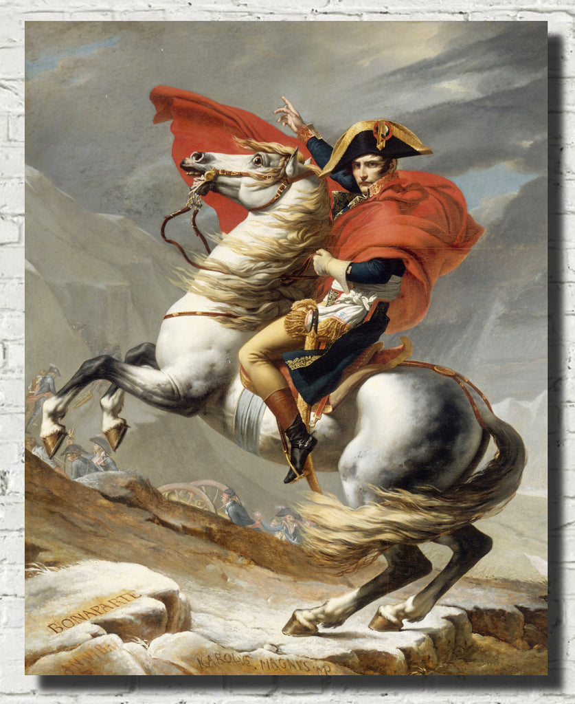 Napoleon Crossing the Alps, First Versailles version, Jacques-Louis David Fine Art Print