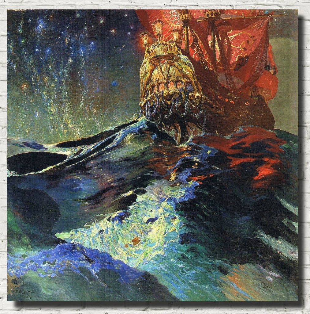 Ferdinand Ruszczy Fine Art Print, Nec Mergitur, Sailing Ship