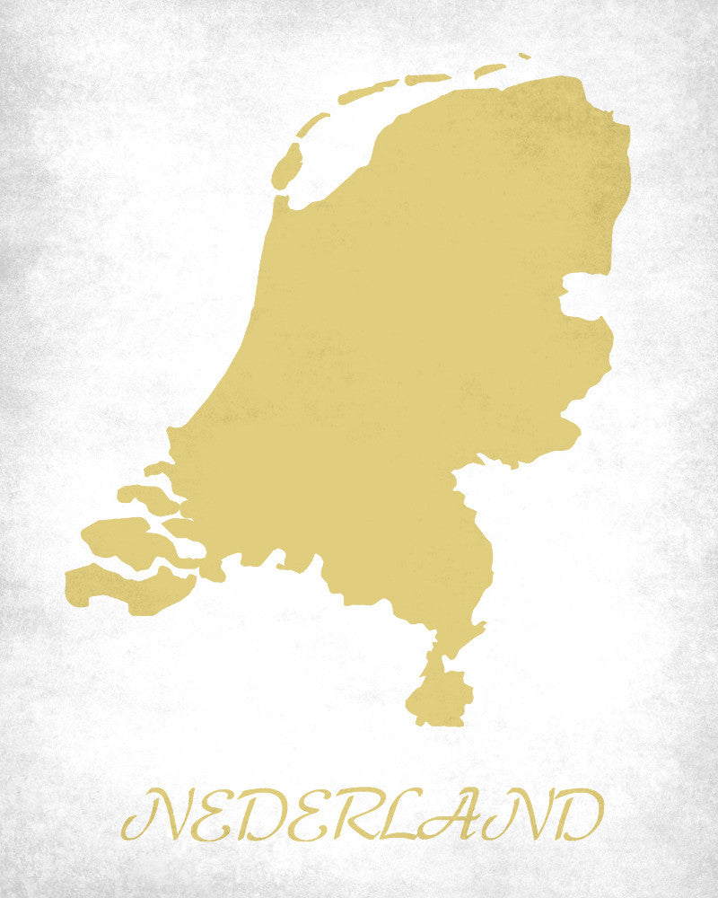Dutch Map Print Outline Wall Map of Netherlands