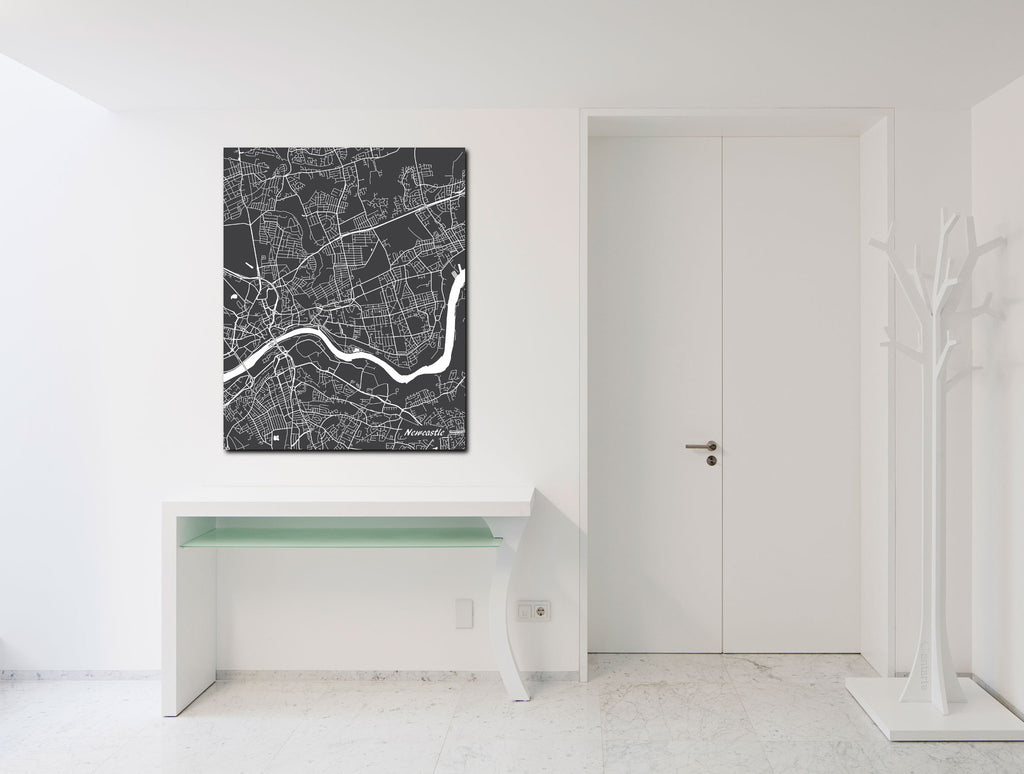 Newcastle City Street Map Print Modern Art Poster Home Decor - OnTrendAndFab