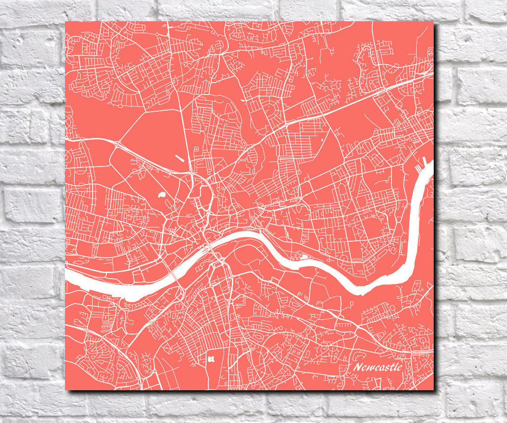 Newcastle City Street Map Poster Custom Wall Map Print - OnTrendAndFab
