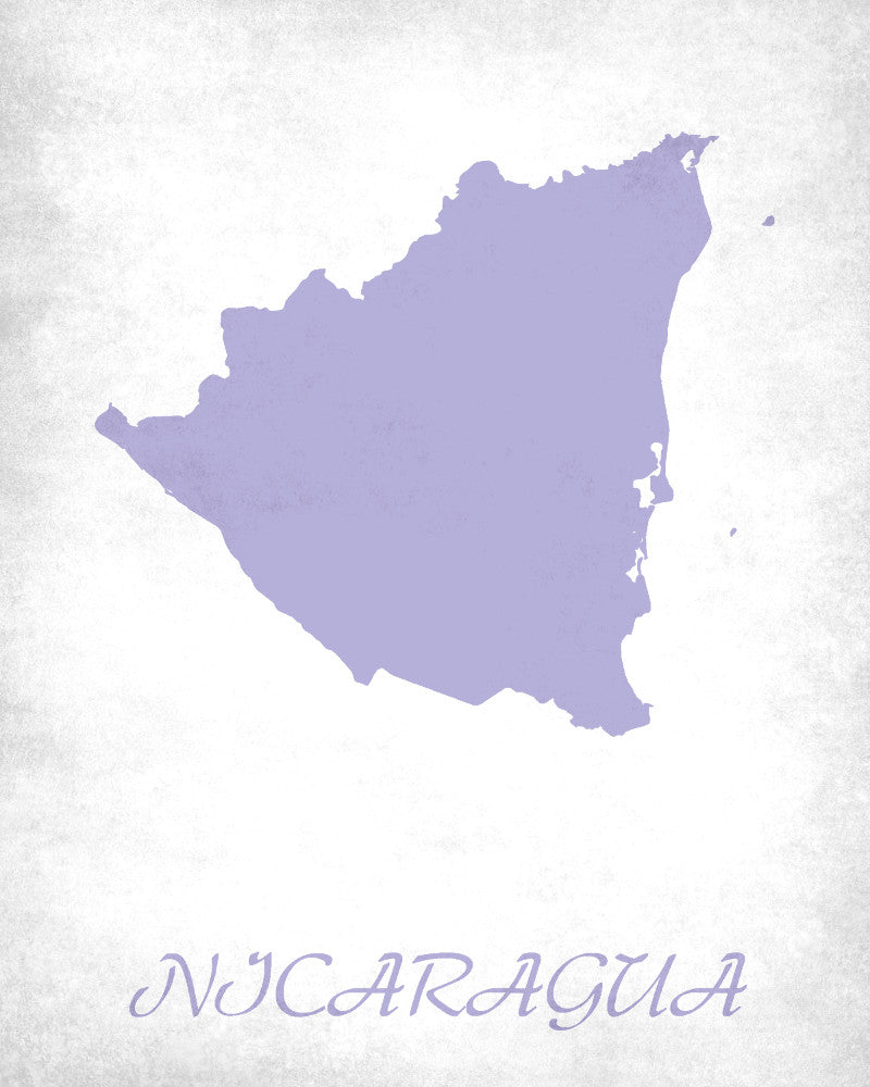 Nicaragua Map Print Outline Wall Map