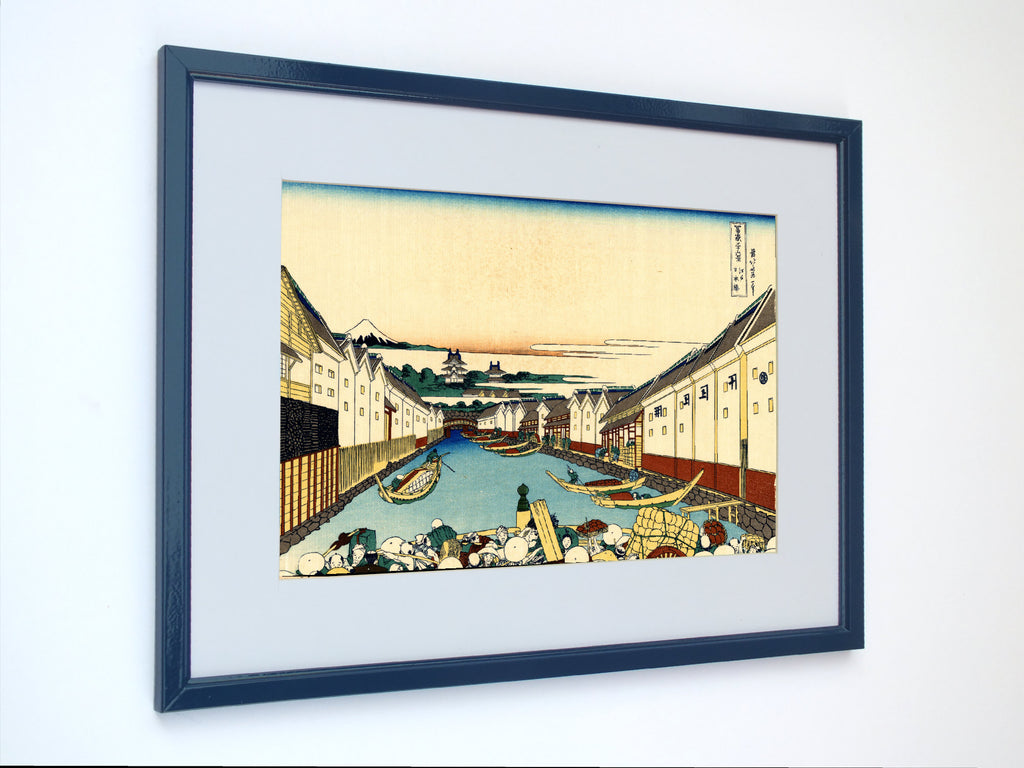 36 Views of Mount Fuji, Nihonbashi bridge in Edo, Katsushika Hokusai, Japanese Print