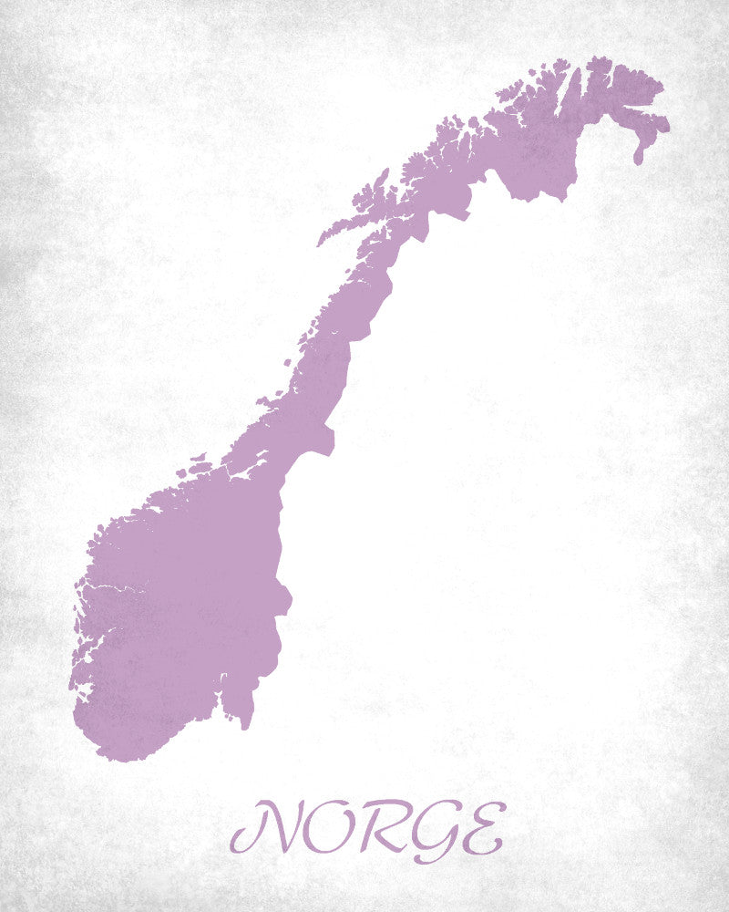Norway Map Print Outline Wall Map
