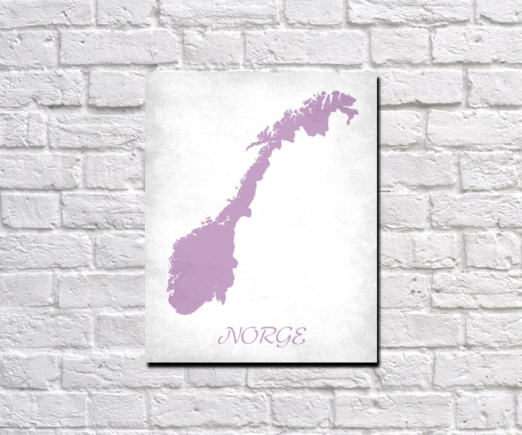 Norway Map Print Outline Wall Map