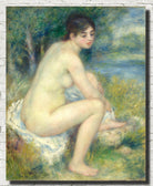 Renoir, Impressionist Fine Art Print, Nude Woman in a Landscape