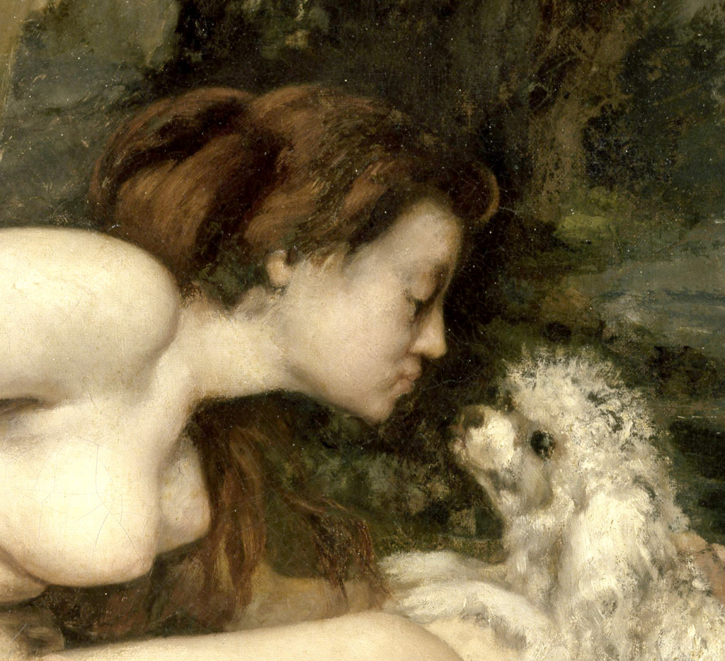 Gustave Courbet Fine Art Print, Nude Woman with a Dog