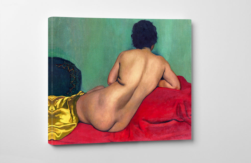 Woman with bare back on a red Couch, Félix Vallotton