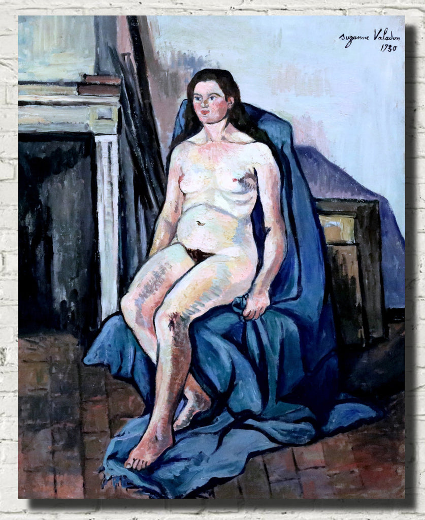 Suzanne Valadon Fine Art Print : Nude in Blue Shawl