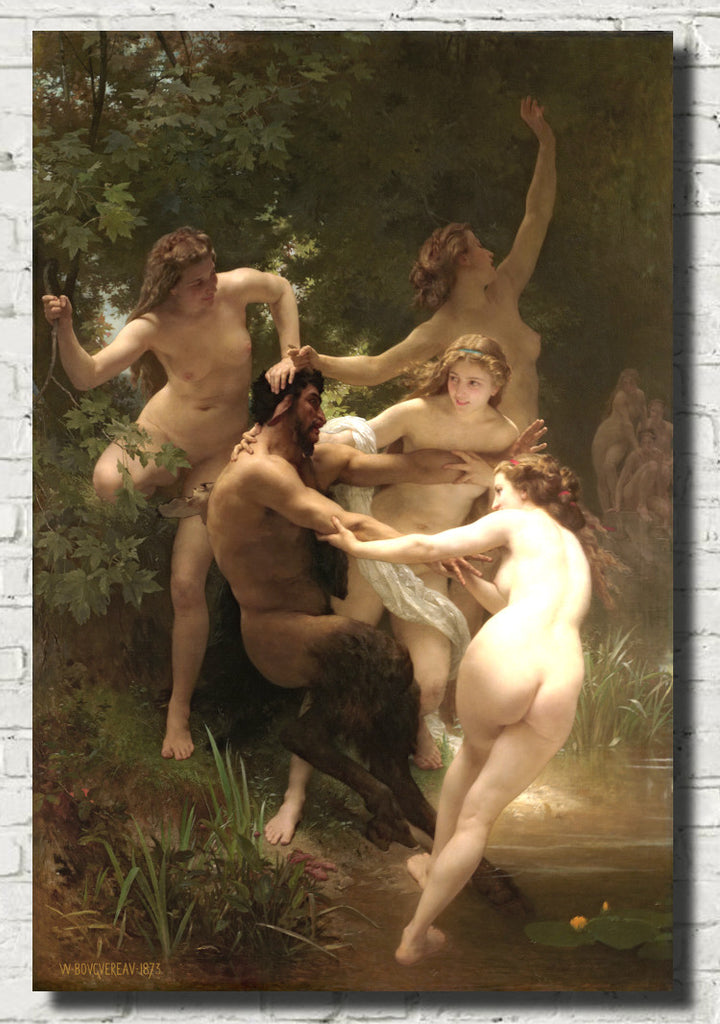 William-Adolphe Bouguereau, Fine Art Print : Nymphs and Satyr