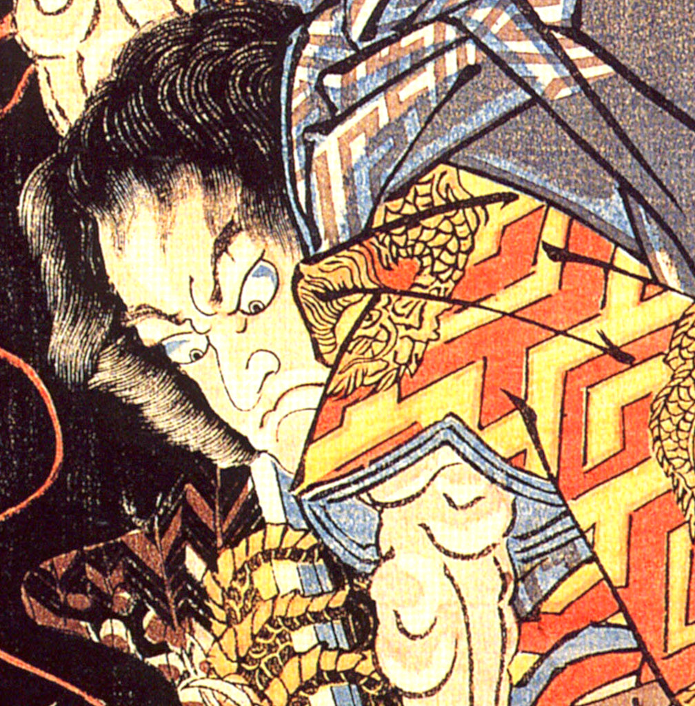 Utagawa Kuniyoshi, Japanese Fine Art Print, Oki no Jiro Hiroari killing a monstrous tengu