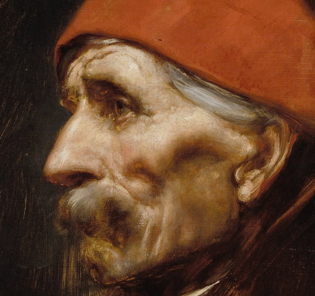 Nikolaos Gyzis Fine Art Print, Old man wearing a red fez