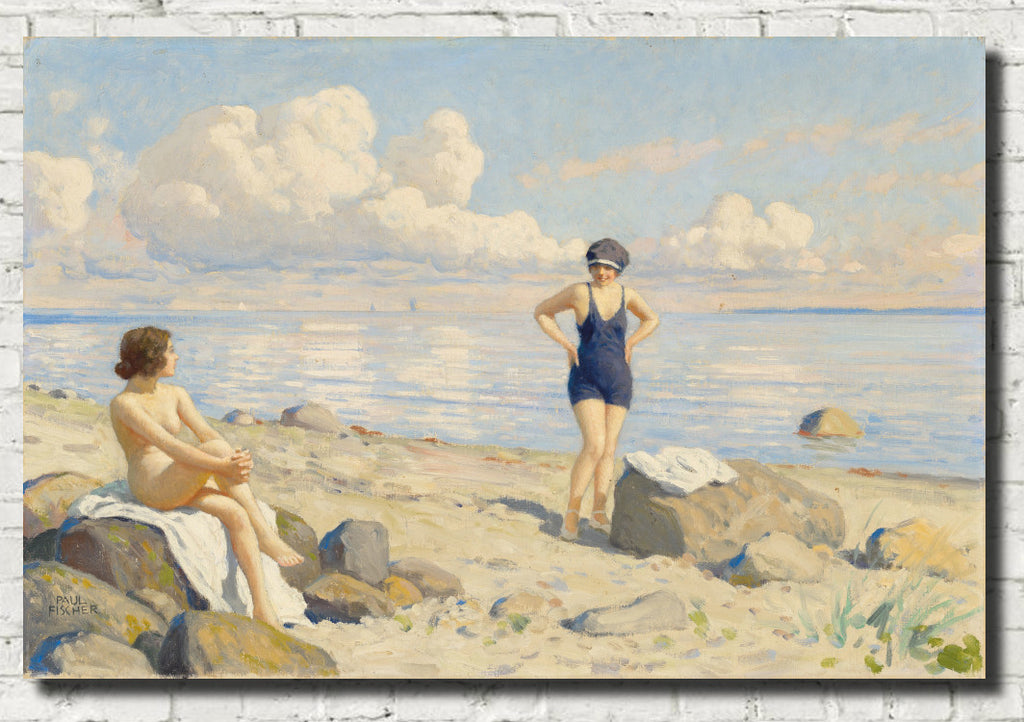 Paul Gustav Fischer Fine Art Print, On The Beach