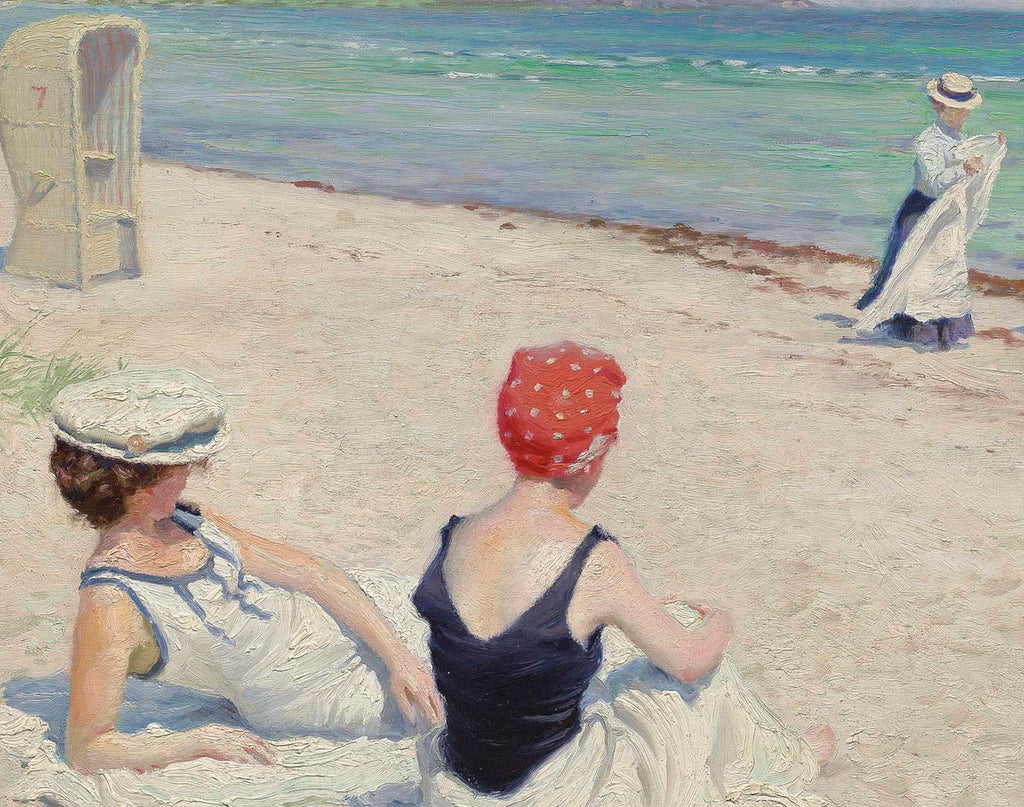Paul Gustav Fischer Fine Art Print, On the beach, Falsterbro