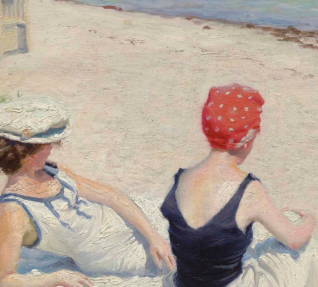 Paul Gustav Fischer Fine Art Print, On the beach, Falsterbro