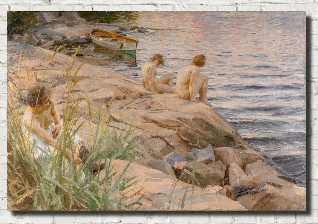 Outdoors, Nudes on Beach, Anders Zorn Fine Art Print