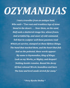 Ozymandias Poem by Percy Bysshe Shelley, Typography Print