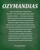 Ozymandias Poem by Percy Bysshe Shelley, Typography Print