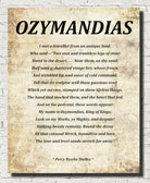 Ozymandias Poem by Percy Bysshe Shelley, Typography Print