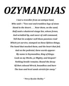 Ozymandias Poem by Percy Bysshe Shelley, Typography Print