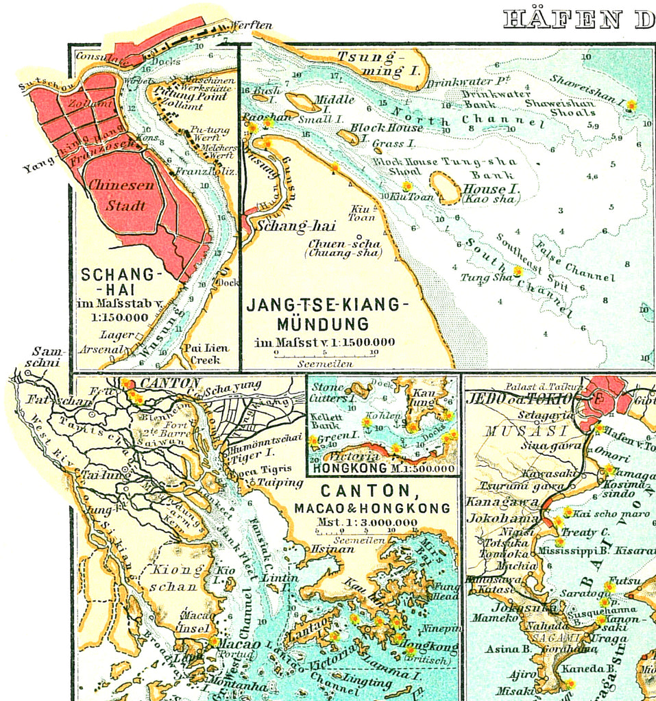 Pacific Ocean Seaports Map 1906