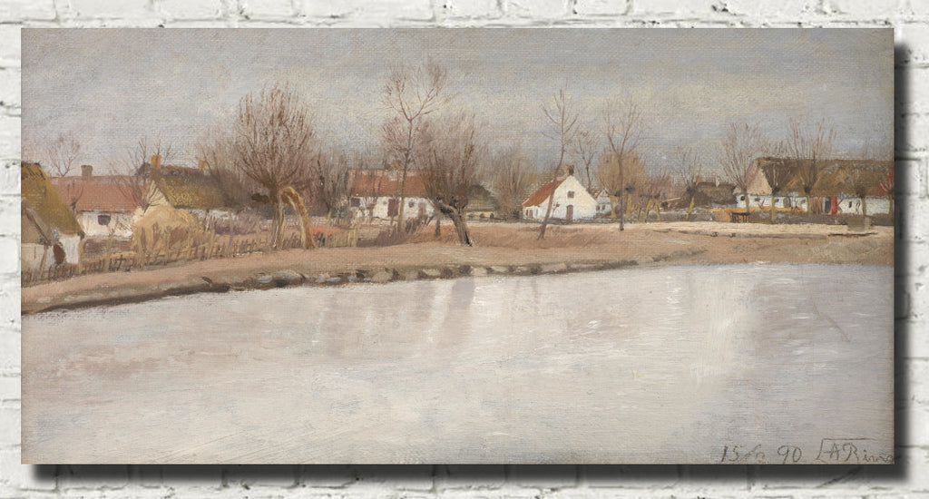 Laurits Andersen Ring Fine Art Print, Painting of the village pond in the village of Ring