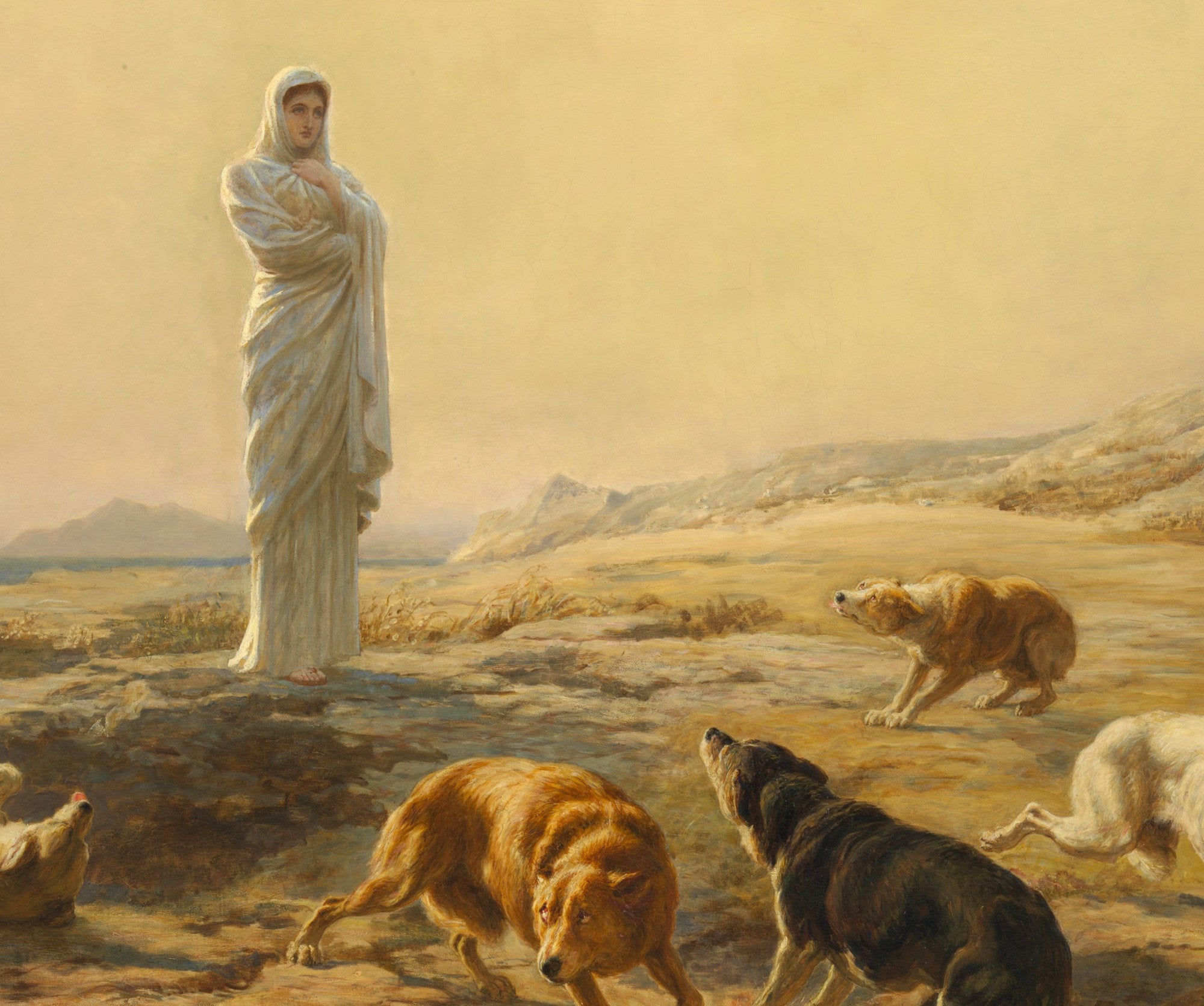 Briton Rivière Fine Art Print, Pallas Athena and the Herdsman's Dogs