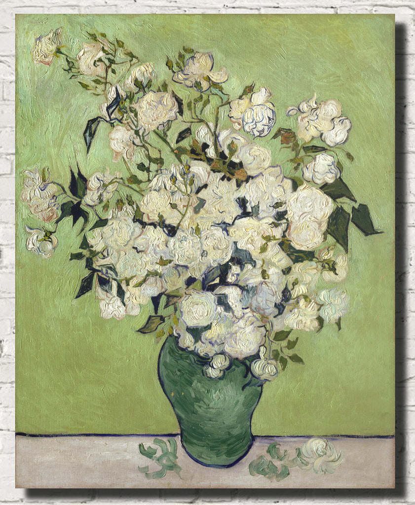 Vincent Van Gogh Fine Art Print, Pink Roses in a Vase