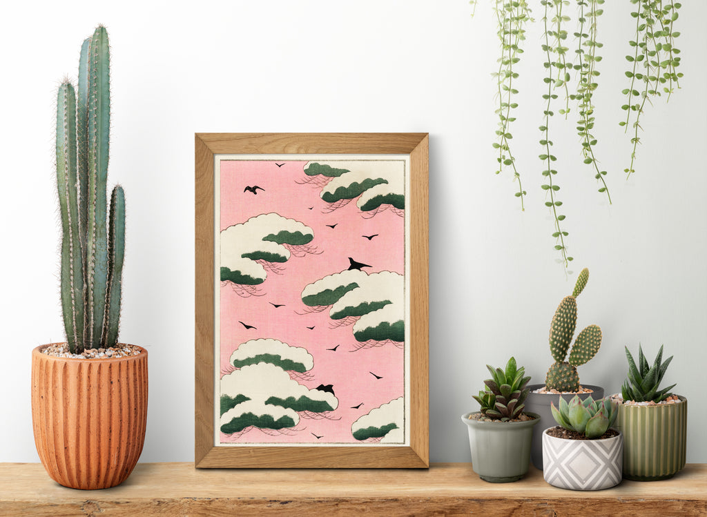 Pink Sky, Japanese illustration, Watanabe Shōtei Print