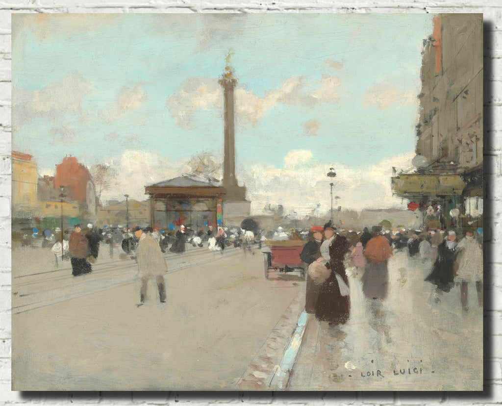 Luigi Loir Fine Art Print: Place de la Bastille, Paris