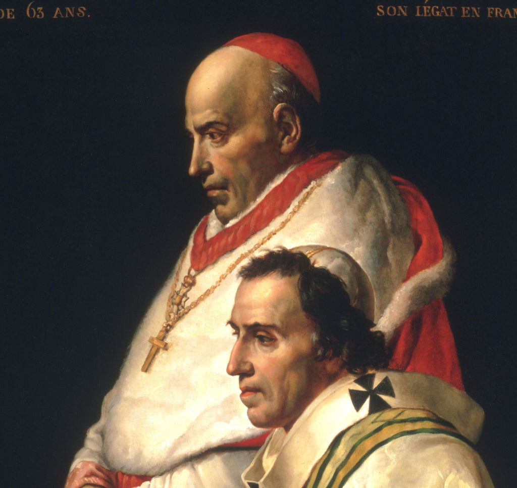 Jacques-Louis David Fine Art Print : Portrait of Pope Pius VII and Cardinal Caprara