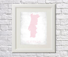 Portugal Map Print Outline Wall Map