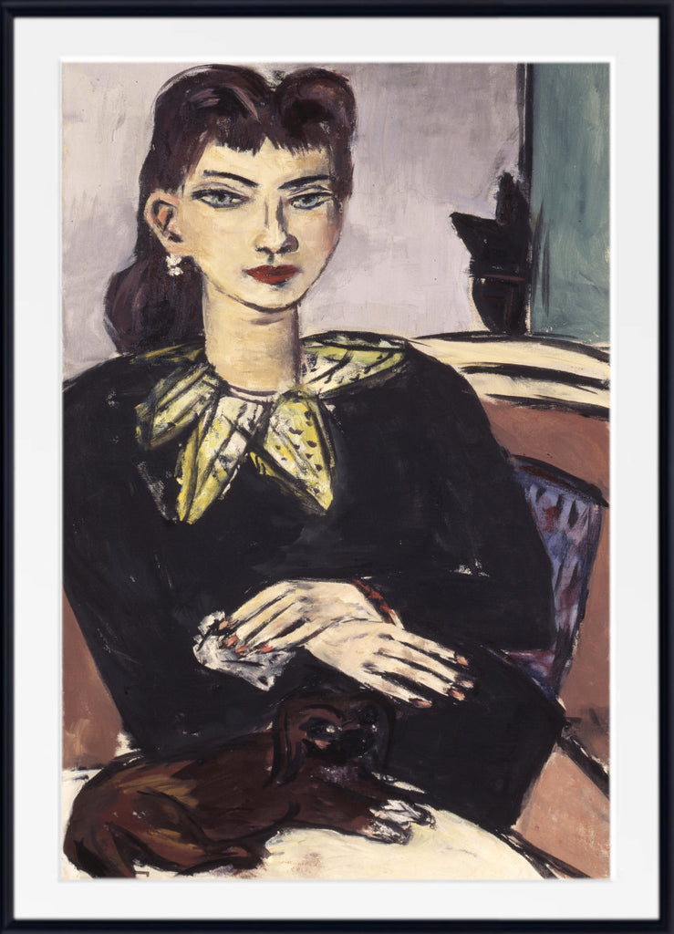 Max Beckmann, Portrait of Quappi with Butchy  - New Objectivity
