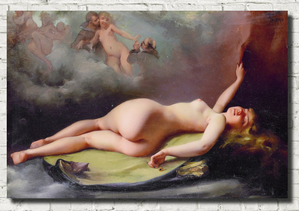 Luis Ricardo Falero Fine Art Print, Reclining Nude