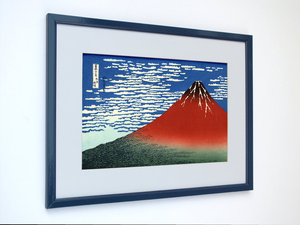 36 Views of Mount Fuji, Red Fuji, Southern Wind Clear Morning, Katsushika Hokusai, Japanese Print