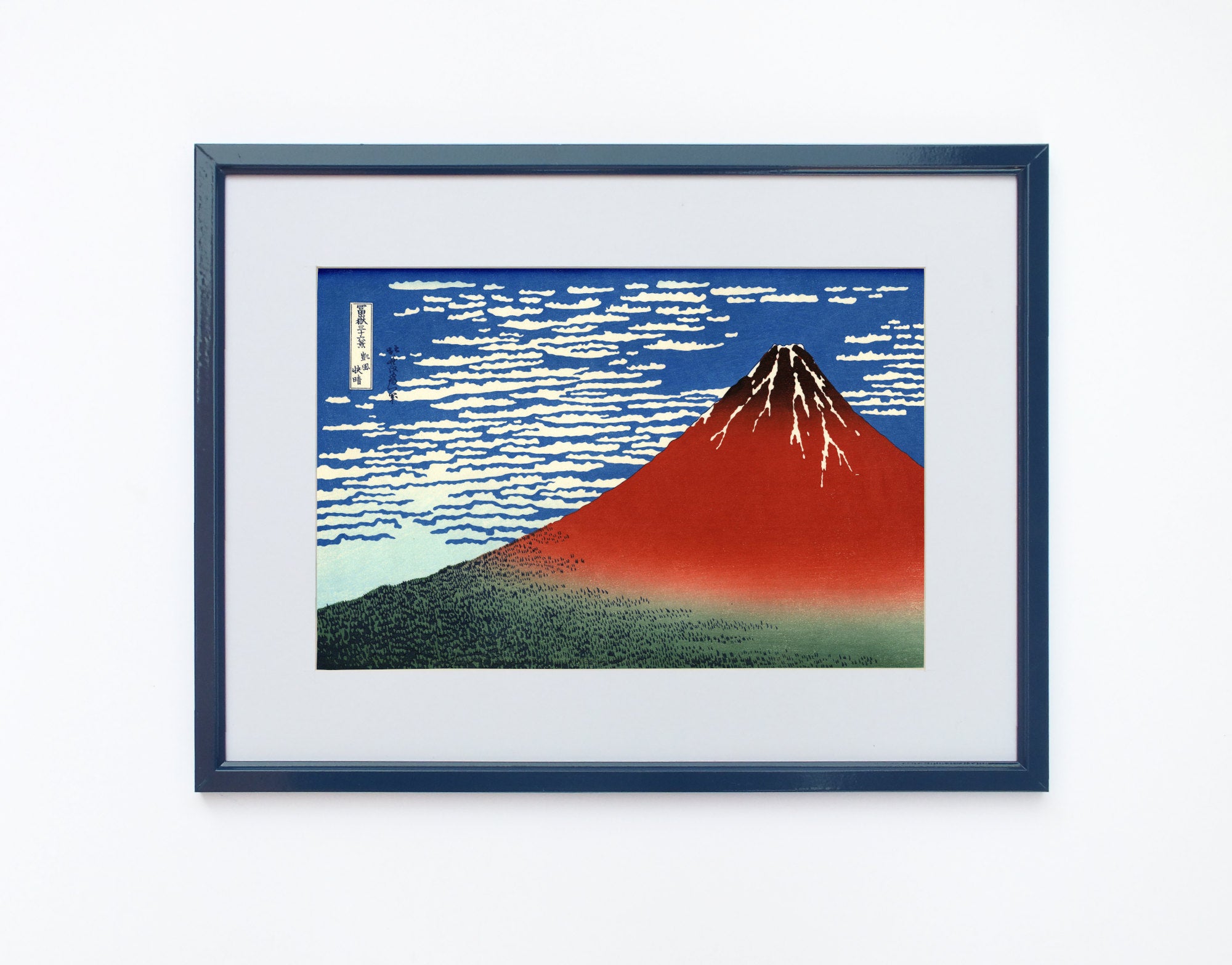 36 Views of Mount Fuji, Red Fuji, Southern Wind Clear Morning, Katsushika Hokusai, Japanese Print