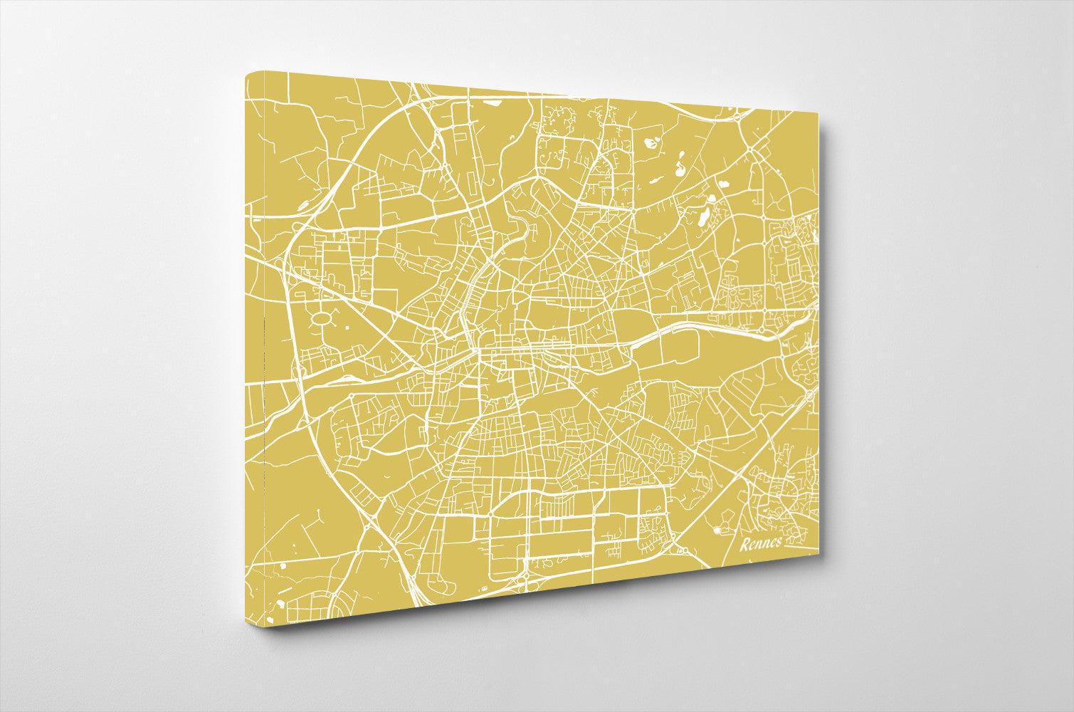 Rennes City Street Map Print Feature Wall Art Poster