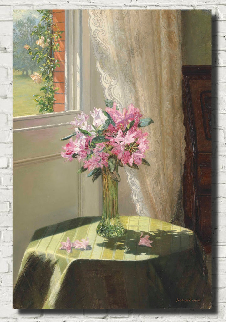 Rhododendrons by a window, Jessica Hayllar Fine Art Print