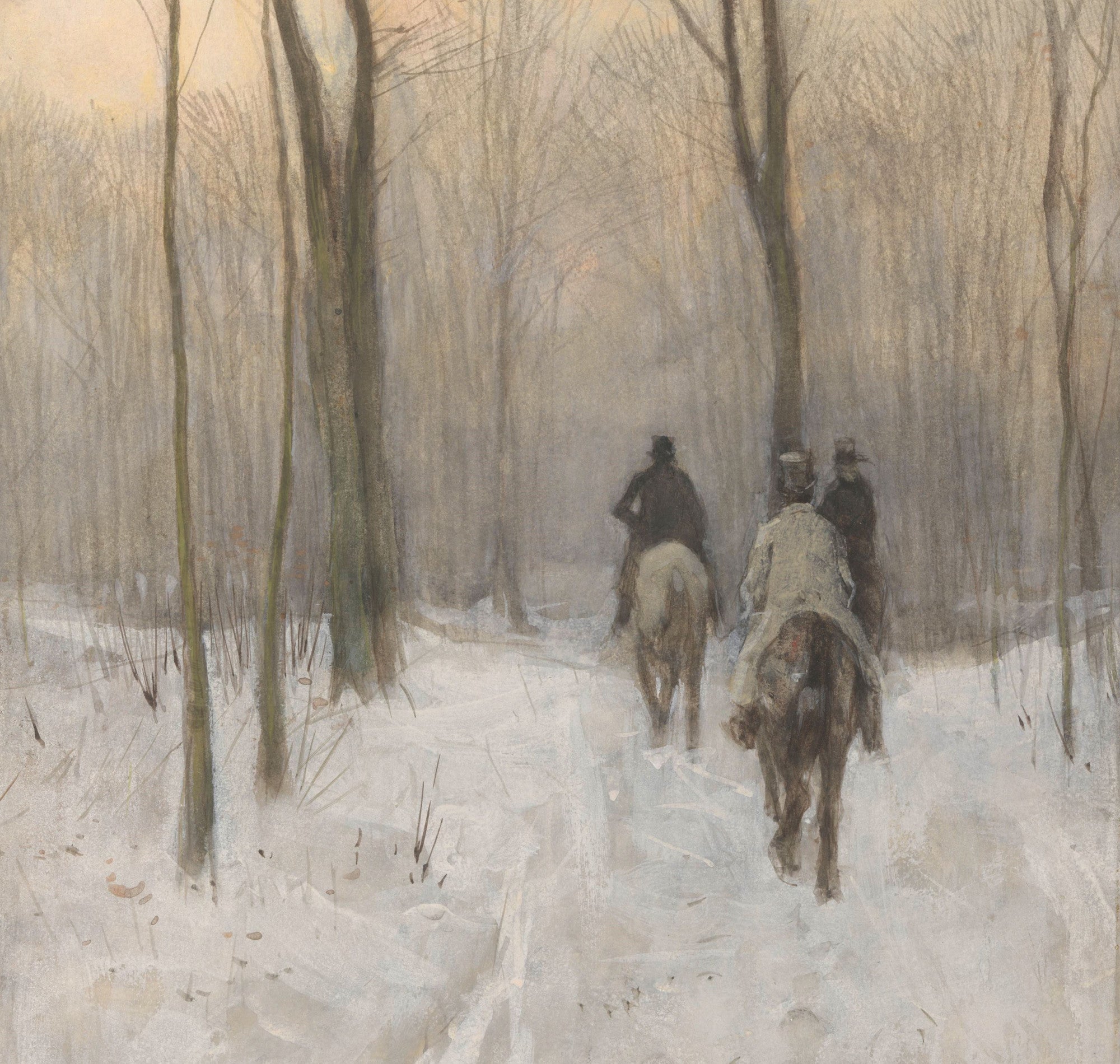 Riders in the Snow in the Haagse Bos, Anton Mauve Fine Art Print