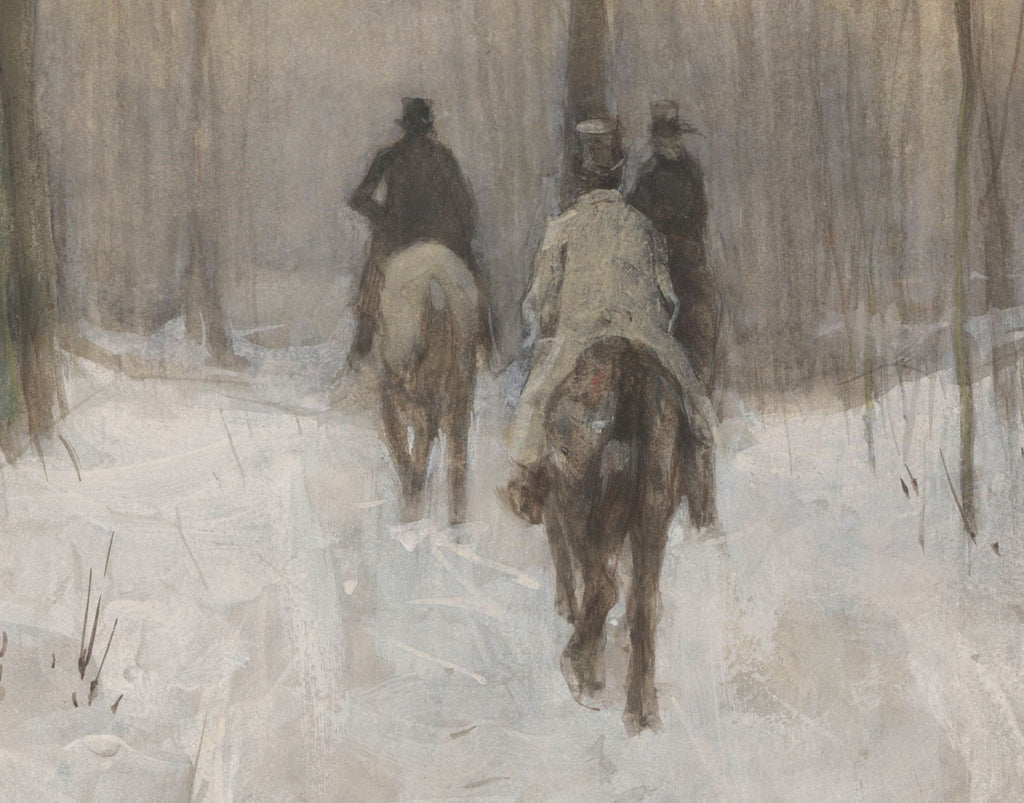 Riders in the Snow in the Haagse Bos, Anton Mauve Fine Art Print